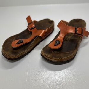 Birkenstock Gizeh Birko-Flor Women's Orange Sandals size 5.5-6 EU size 36